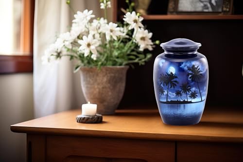 Moonlit Beach Cremation Urn – Handcrafted Palm Tree & Ocean Scene – Adult Memorial Urn for Human Ashes – Elegant Funeral Tribute Urn for Men & Women – Large Decorative Urn Holds Up to 210 lbs (Large) by IM TPMS - Image 6