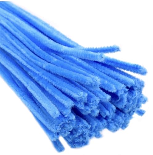 Image of Craft Pipe Cleaner 12 inch: Light Blue Color : 100pcs : for HobbyCrafts, Scrapbooking, DIY Accessory