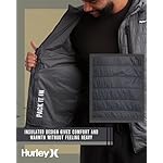 Hurley Mens Puffer Jacket - Lightweight Packable Insulated Winter Coat for Men - Weather Resistant Quilted Outdoor Jacket - Image 4