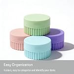 4pc Silicone Pill Organizer for Travel, Small Compact Pill Case, Stylish Color-coded Daily Vitamin Box, Cute Jewelry Storage Box