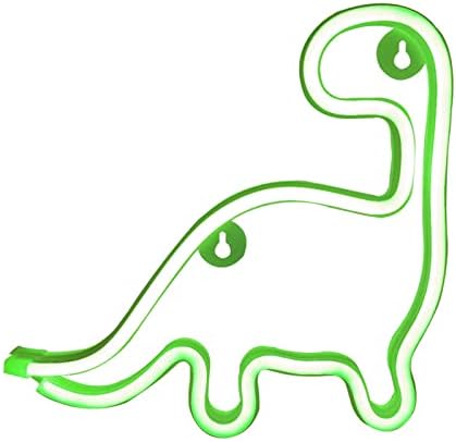 LQKYWNA Neon Night Light, LED Neon Night Light Dinosaur Shaped with Green Lamp USB & Battery Powered Neon Lights Neon Signs for Bedroom Party Home Decoration