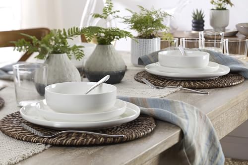Oneida Dinnerware Set, 24 Seven White 24-Piece Dinnerware Set, Service For 8, Porcelain Material, Dishwasher And Microwave Safe, Bowls, Plates And Bowls, Dinner Dishes, Plates, Home (White, 24 Piece) by Oneida - Image 6
