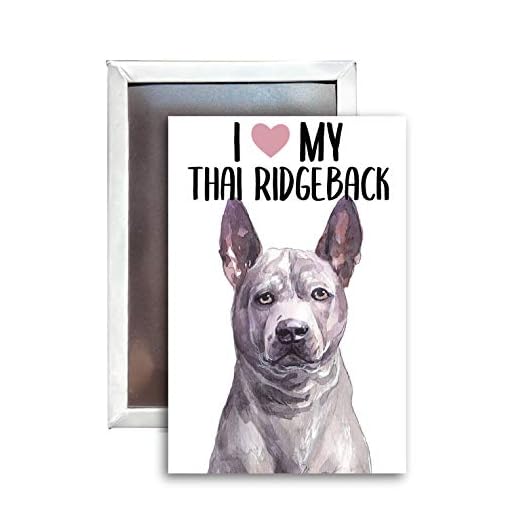 I Love My Thai Ridgeback Dog Breed Watercolor 2x3 Inch Fridge Magnet Single