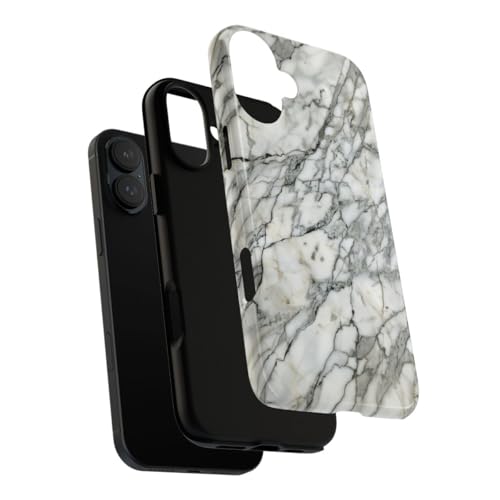 Coque iPhone 16 Plus marbre blanc rigide contre les rayures