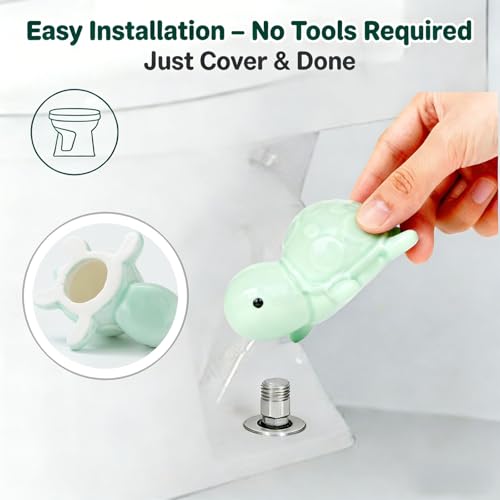 Tapa para perno de inodoro con figura de tortuga marina verde esmaltada 8
