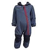  Outburst - Baby Kinder Softshell-Overall Schneeanzug gefüttert wasserdicht 10.000 mm Wassersäule atmungsaktiv Winddicht, blau Mel. - 3714254, Größe 86