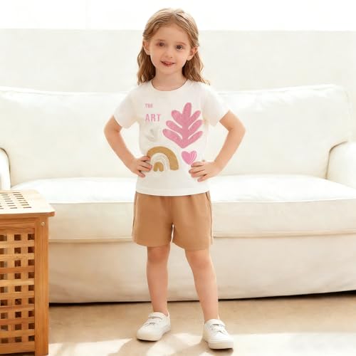 Image of Toddler Girl Short Sleeve Shirt Love Heart Top Girls 4th of July Shirts