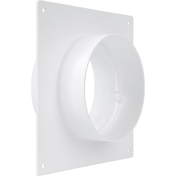 Repa Market 100 mm Plastic Duct Connector Flange - Straight Pipe Flange for Heating Cooling Ventilation System - Wall Flange for Air Conditioning Exhaust Hose Exhaust Pipe Ventilation Pipe Connection Piece