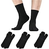 [ELINA SEA] ソックス 靴下 メンズ 足袋 2本指ソックス 指ソックス 抗菌防臭 吸汗速乾 通気 性 2本指靴下 25-28cmスポーツソックス 綿 3足セット/6足セット 四季適用 (ブラック3足セット)