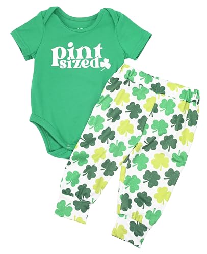 Image of Baby Boys Girls 2pc Outfit Set Short Sleeve Bodysuit with Pants