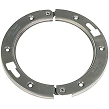 The Clam 2-Piece Toilet Flange Repair Kit, Fits 4" Drain Pipe, Easy Install, Corrosion Resistant Stainless Steel Finish, Fitted for 1/4 Inch and 5/16 Inch Closet Bolts