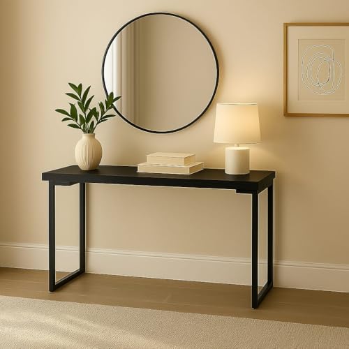 Aparador Industrial com Pés Metalicos e Tampo MDF - Mesa Buffet Moderna (PRETO E PRETO)