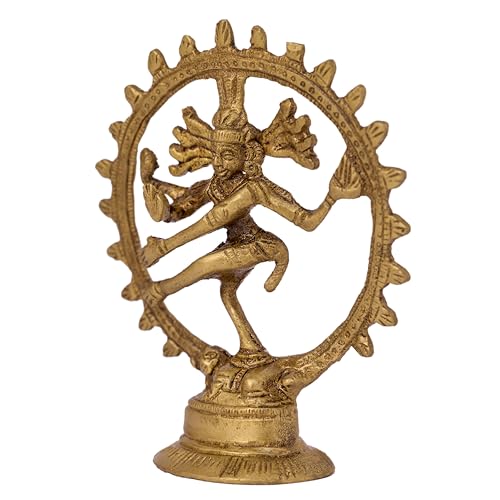 Estatua de Latón Danzante Lord Shiva Natraja 5 Pulgadas miniatura 6