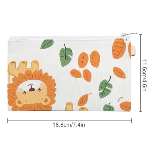Cute Lions Pattern Fashion Coin Purse Change Makeup Bag Canvas Pencil Pouch Travel2