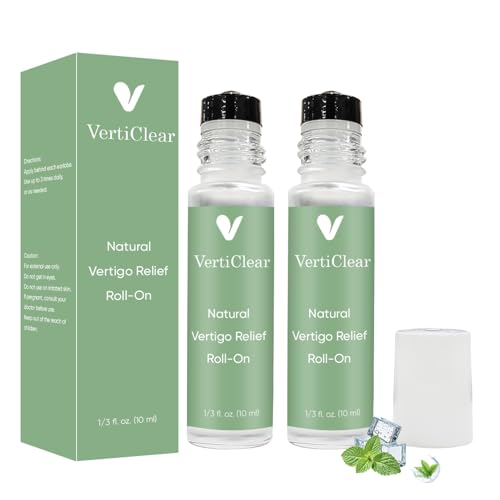 VertiClear Vertigo Ease Oil Roll-On Verticlear Roll on Aromatherapy Roller with Lavender Frankincense Peppermint Ginger & Eucalyptus Pocket-Size 10 ml for Daily Use (2)