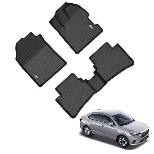 Image of GFX Car Floor Mats | for Amaze 2024 Dec Onwards | All-Weather Protection | Anti-Skid Design | Custom Fit | Easy to Clean | Durable & Stylish | Keeps Car Interior Clean & Dust-Free | Manual