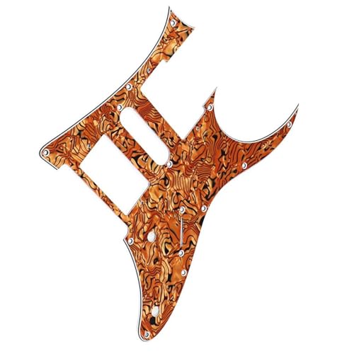 ギターピックガード HSH エレキギターパーツ 3層 ブラウン 10穴 x 1 ギターピックガードセット