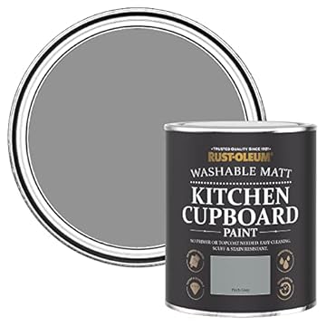 Rust-Oleum Grey Kitchen Cupboard Paint in Matt Finish - Pitch Grey 750ml