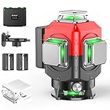 Laser Level Self Leveling, Elikliv Base Fine-tuning Laser Level, 200ft Outdoor Rugged 4D Green Cross Line Professional Laser for Construction and Picture Hanging, Class: Class 2,