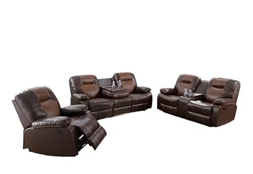 AYCP Reclining Leather Living Room Set (3 Pieces)