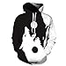 Produktbild Kapuzenpullover,Mens Hoodies Streetwear Handsome Pullover Schwarz Weißer Wolf Sweatshirts Kleidung Schwarz Und Weiß 2XL