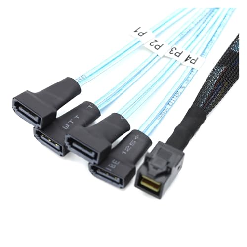 Cable Interno S/A/S HD SFF-8643 a 4 SATA 7P Macho 0.5 m miniatura 3