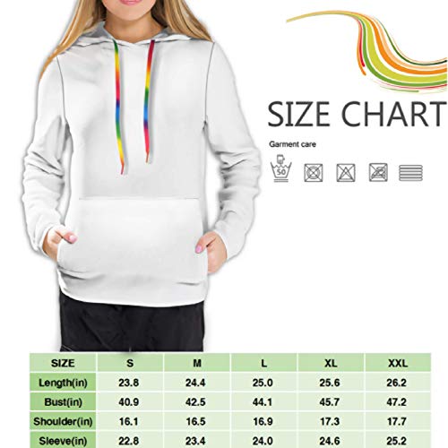 Women's Hoodies Sweatshirts,Rainbow Striped and Checkered Pattern Wheelbarrows Full of Wild Flowers and Birds XL