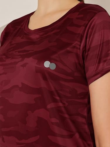 Image of Clovia Women's Polyester Relaxed Fit Comfort-Fit Active T-Shirt