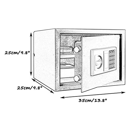 safe Bezpieczne bezpieczeństwo, kluczowa elektroniczna bezpieczna konstrukcja stalowa biuro gospodarstwa domowego mała, czarna-35X25X25X25Cm skrzynka ubezpieczeniowa sejf safe