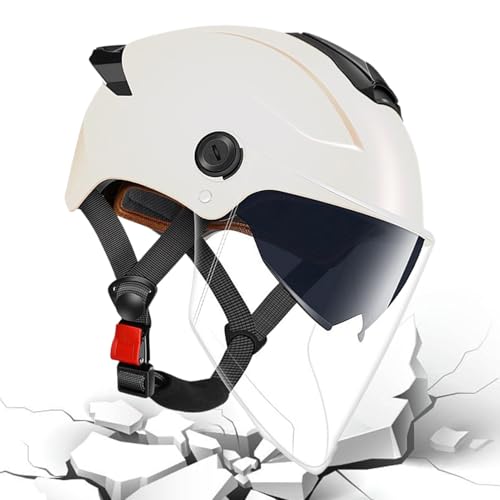 Casque de moto léger double visière respirant pour cyclomoteur et scooter urbain