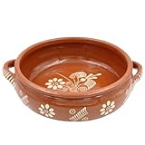 Ceramica Edgar Picas Traditional Portuguese Hand-painted Vintage Clay Terracotta Cooking Pot Cazuela (N.2 7" Diameter)