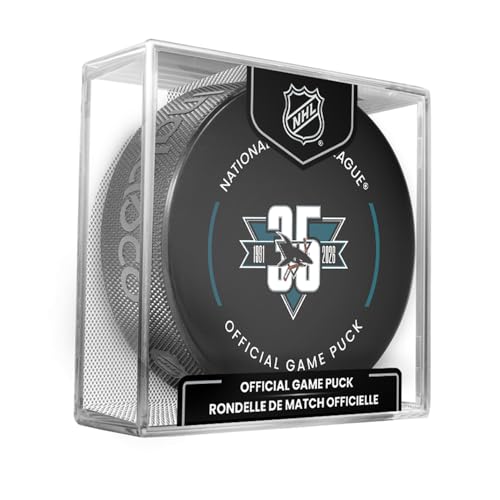 San Jose Sharks 35th Anniversary 2025-26 Inglasco Official NHL Hockey Game Puck in Cube