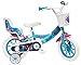 Disney - Bicicleta, de 12 Pulgadas, de Frozen: El Reino del Hielo, con 2 Frenos, Cesta Frontal, portamuñecas Trasero y 2 estabilizadores Desmontables, para niña, Azul Turquesa, Blanca y Fucsia