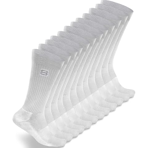 Layer 8 Ultimate Comfort Men's Athletic Cushioned Crew Socks | Superior Comfort and Support | Ideal for Sports, Gym, Hiking & Everyday Wear (12 pairs) Cover