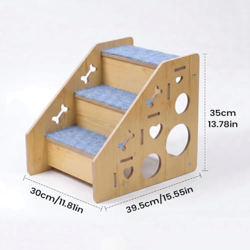 Escalera de madera para mascotas estructura robusta de interior 6