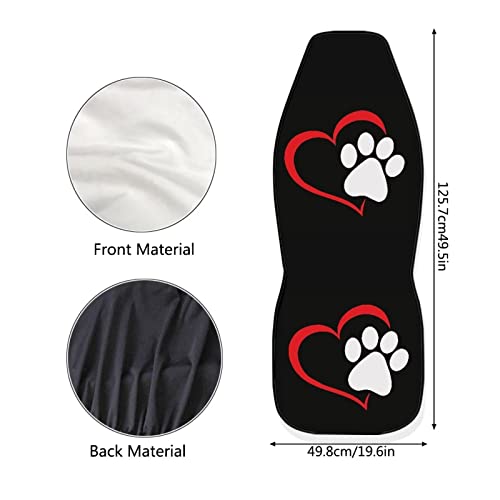 Instantarts Cute Heart Paw Car Seat Covers Front Seats Only High Back Stretch Vehicle Bucket Seat Cover Auto Protector Driver Seat Covers For Women #TOP3