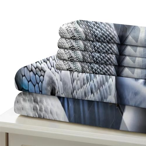 Housse de couette serpent avec impression 3D animalier en microfibre douce parure 3 pièces - 7