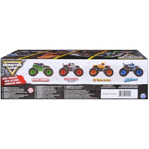 Monster Jam, All Stars 4-Pack Monster Trucks, Official Grave Digger, Megalodon, Dalmatian and El Toro Loco 1:64 Scale, Kids Toys for Boys Ages 3 and up by Monster Jam - Image 7