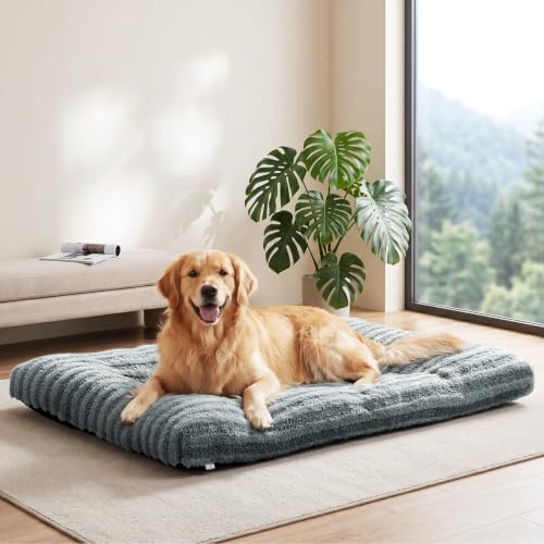 Pawk Hundebet Grosse Hunde XL Hundekissen Waschbar Flauschig Hundekorb Weich Atmungsaktiv rutschfeste Plüsch-Hundematte 102x70x10cm