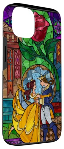 Coque iPhone 13 Belle et la Bête vitrail Disney pour smartphone