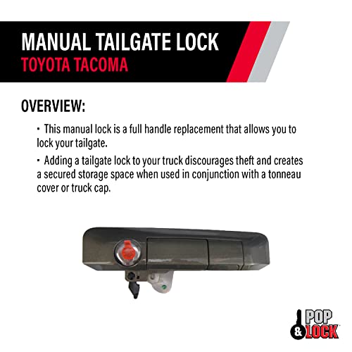 Pop & Lock PL5406 Pyrite Mica Manual Tailgate Lock with Bolt Codeable for Toyota Tacoma by Pop & Lock - Image 4