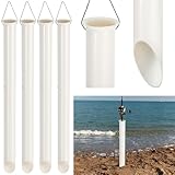 4 Pack 27in Sand Spike PVC Tubular Sand Spike Fishing Rod Holder for Surf Fishing for Beaches, Rivers and Sandy Beaches