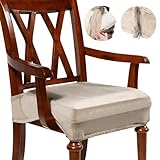 Havawish Extra Large Velvet Chair Seat Covers for Dining Room Chairs with Armrest Dining Chair Slipcover Chair Protectors Covers Removable for Captain Chairs Dining Chairs with Arms