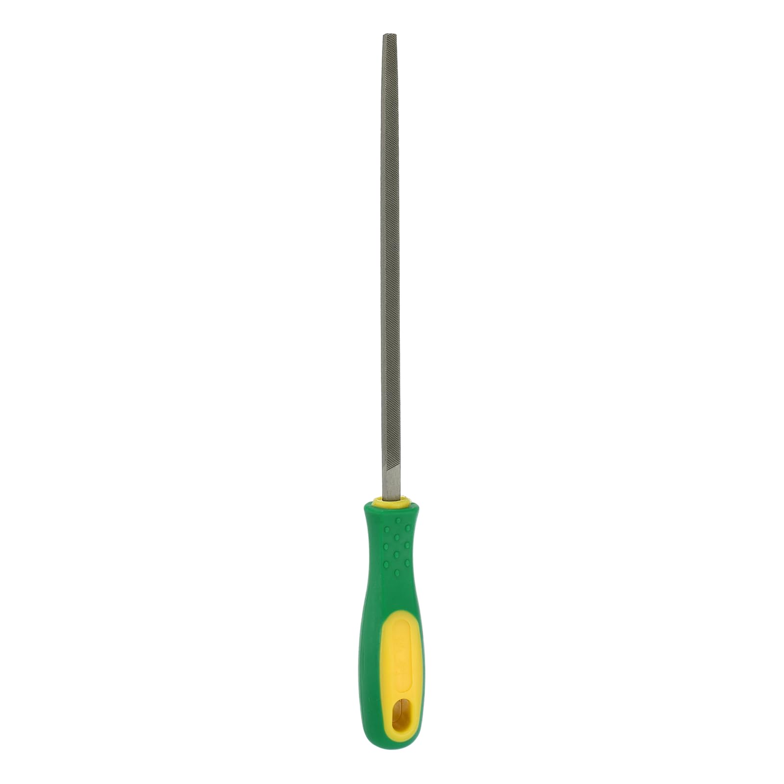 sourcing map 8" Square Medium Cut File Double Cut Teeth Medium Metal File High Carbon Steel T12 with Plastic Handle for Metal Wood Finishing Roughing Shaping, Grey/Yellow-Green