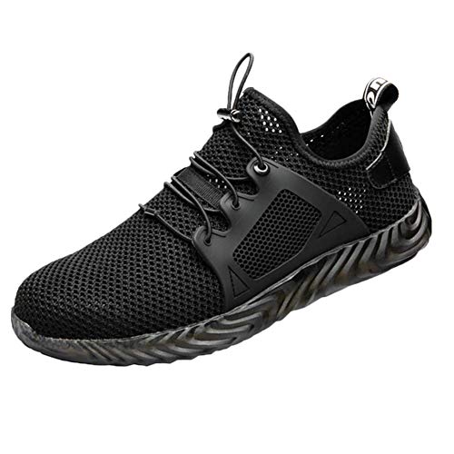 Usuny Hommes Indestructible Chaussures Ryder Bout en Acier Bottes Sécurité Militaire Travail Baskets - Noir, 39 Cover