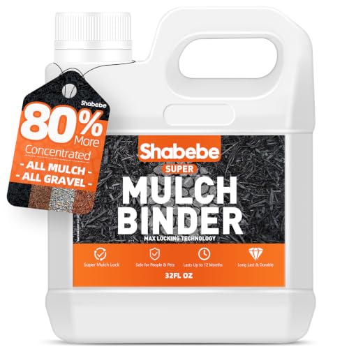 Shabebe Mulch Bond, 32OZ Rock Glue for Landscaping Heavy Duty Gravel Binder & Stone Adhesive, Fast-Drying, Non-Toxic, Weather-Resistant, Strong Hold for Slopes, Walkways, Mulch Binder& Pine Straw