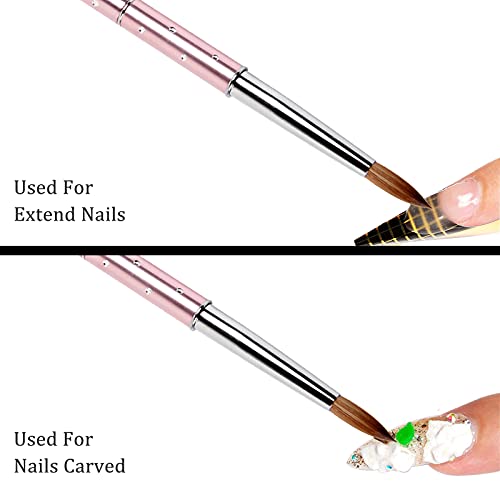 1 Stück Acryl Nail art Pinsel Rosa Metallgriff mit Diamant Professionelle Kolinsky Sable Haar Nagel Werkzeug # 8 – Bild 6