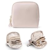 VLANDO ジュエリーポーチ 小物入れ アクセサリー収納 持ち運び アクセサリーケース 小銭入れ ピアス ネックレス 指輪 イヤリング 腕時計(ピンク)