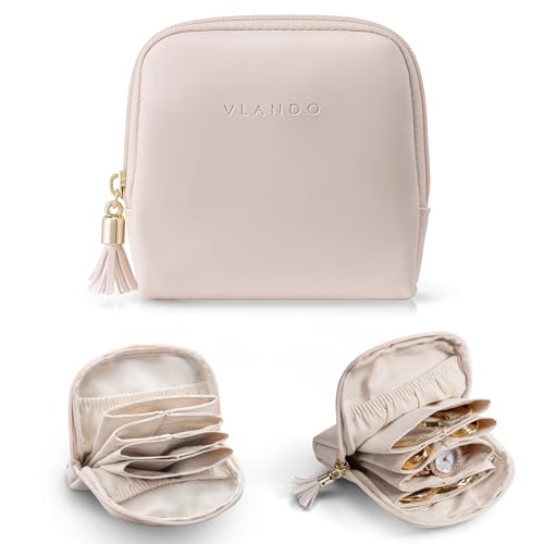 Vlando Small Travel Jewelry Organizer,Jewelry Pouch Bags,Velvet Jewelry Storage Bag for Bracelet Rings Earring,Portable Jewelry Travel Case for Travel