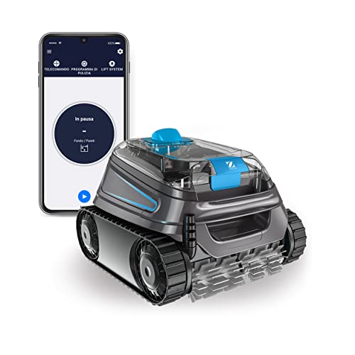 Zodiac CNX 40 iQ robot piscina 12x6m, pulisce fondo, pareti e linea d’acqua. Telecomando e Lift System con app. Include cavo da 18m, filtrazione a due strati e carrello